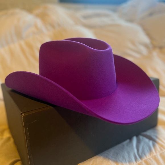 Hurricane “The Harvey” Wool Cowboy hat in color Purple - Picture 3 of 6